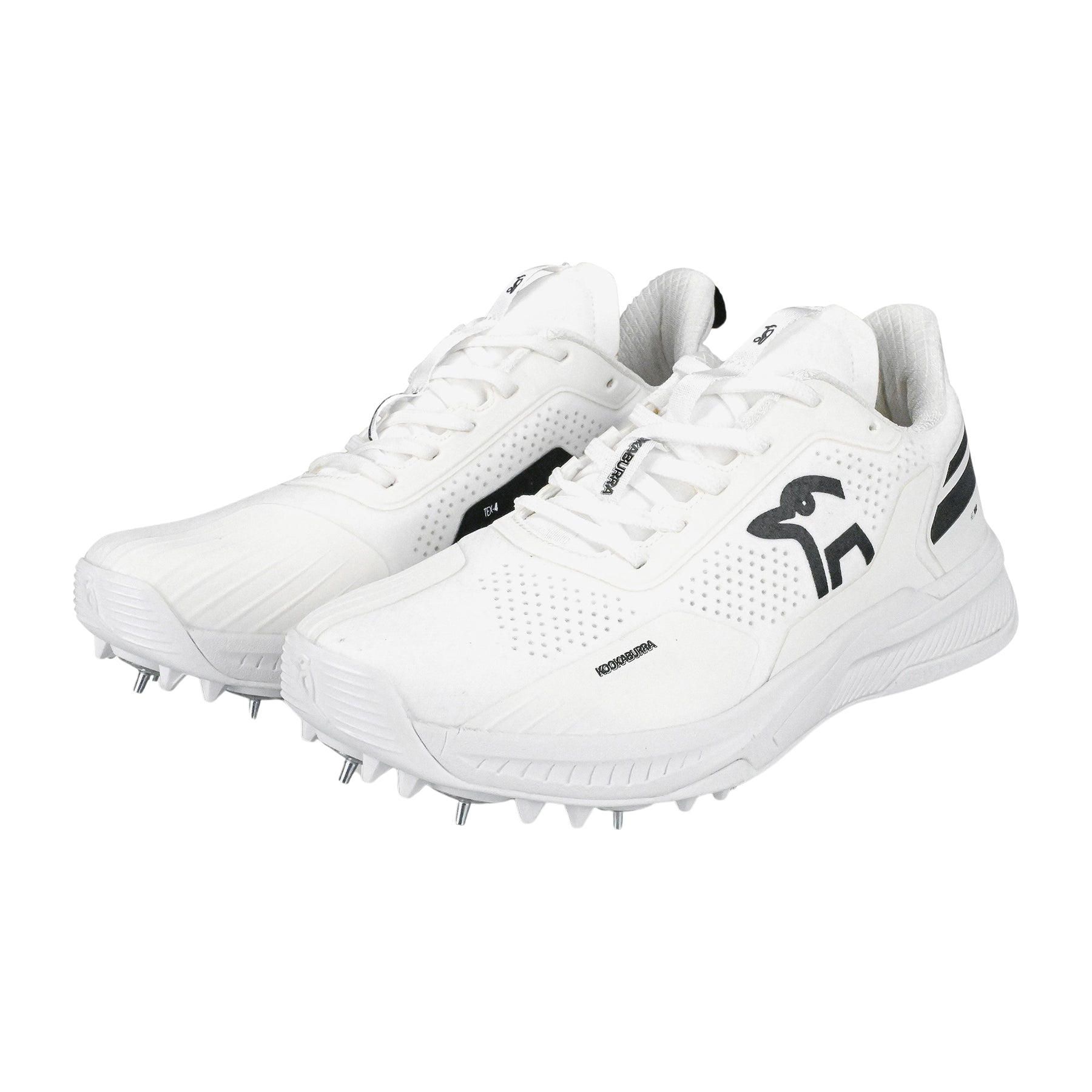 Kookaburra KC Players Spike Cricket Shoes 2025: White/Black