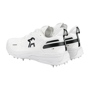 Kookaburra KC Players Spike Cricket Shoes 2025: White/Black