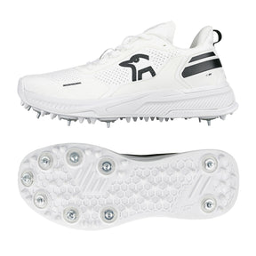 Kookaburra KC Players Spike Cricket Shoes 2025: White/Black