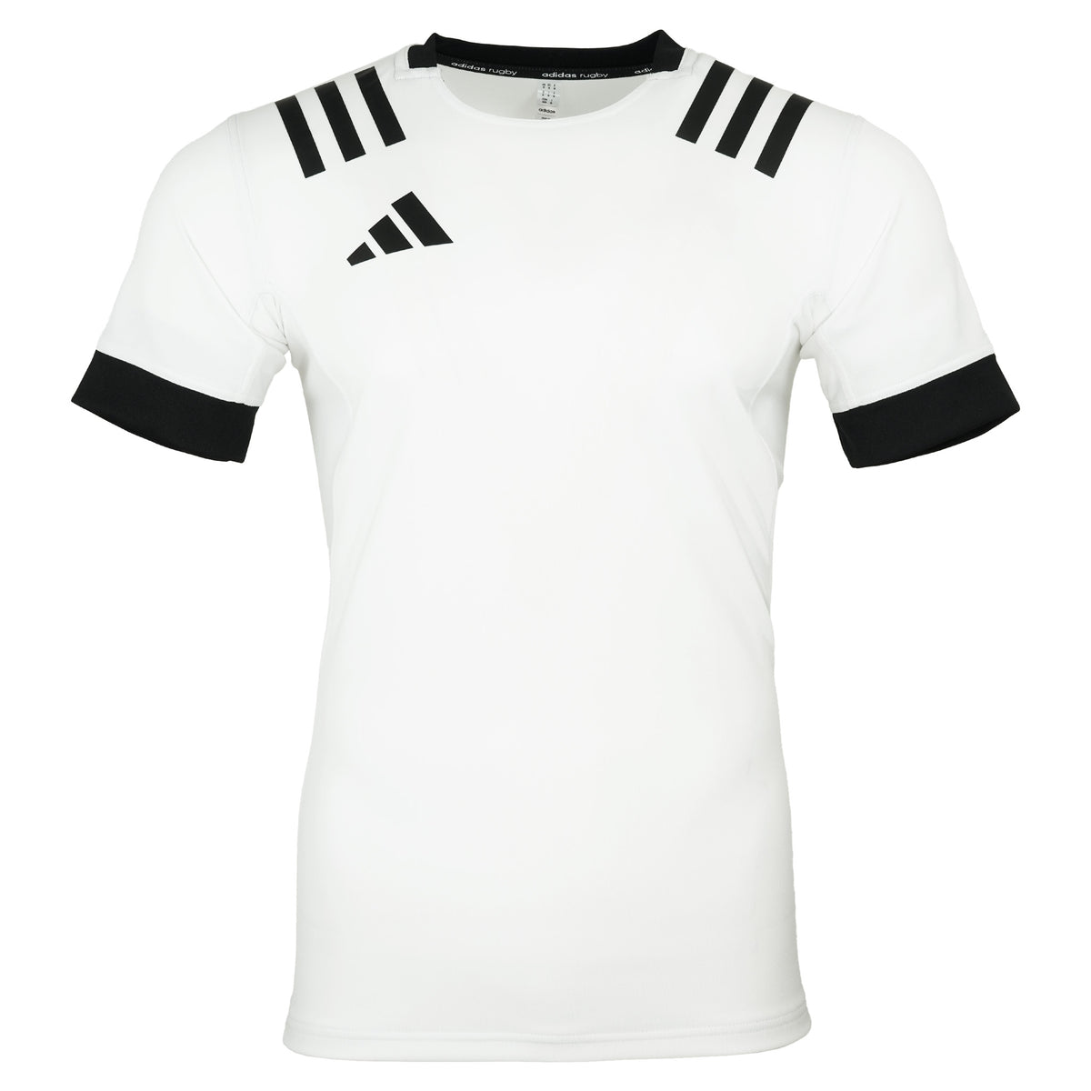 3 Stripe Rugby Jersey Fitted: White