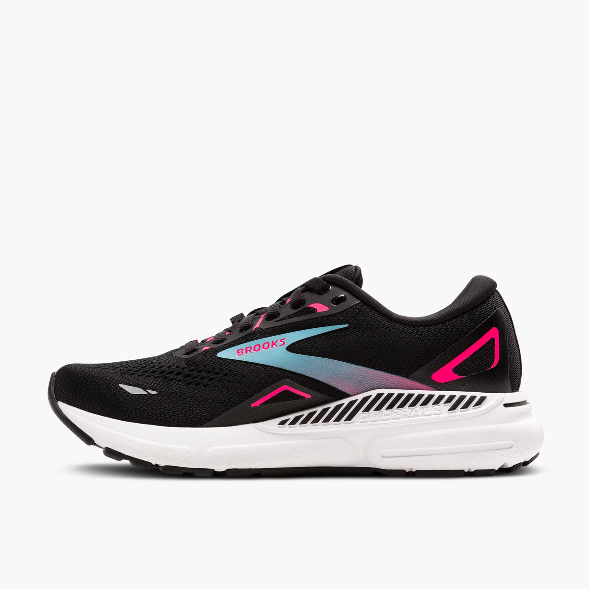 Brooks Adrenaline GTS 23 GTX Womens Running Shoes: Black/Knockout Pink/Aqua