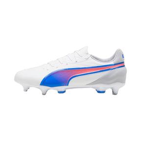 Puma King Match MXSG Football Boots: White/Bluemazing/Light Grey