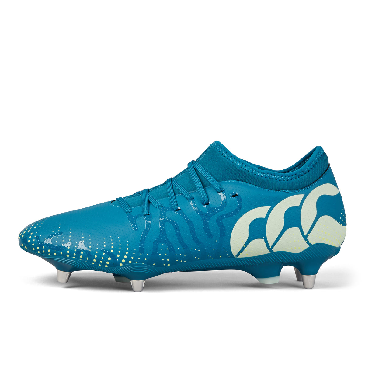 Canterbury Speed Infinite Team Rugby Boots: Dark Green/Light Green