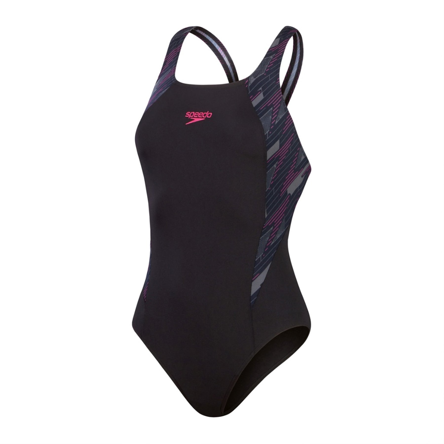 Speedo Women's Hyperboom Splice Swimsuit: Black/Pink