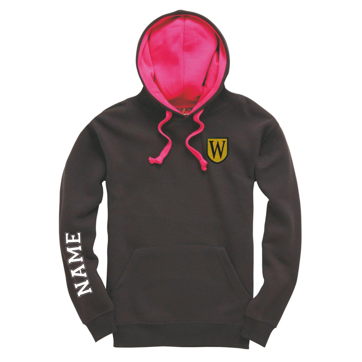 Waverley School Leavers Hoodie: Black/Fuchsia