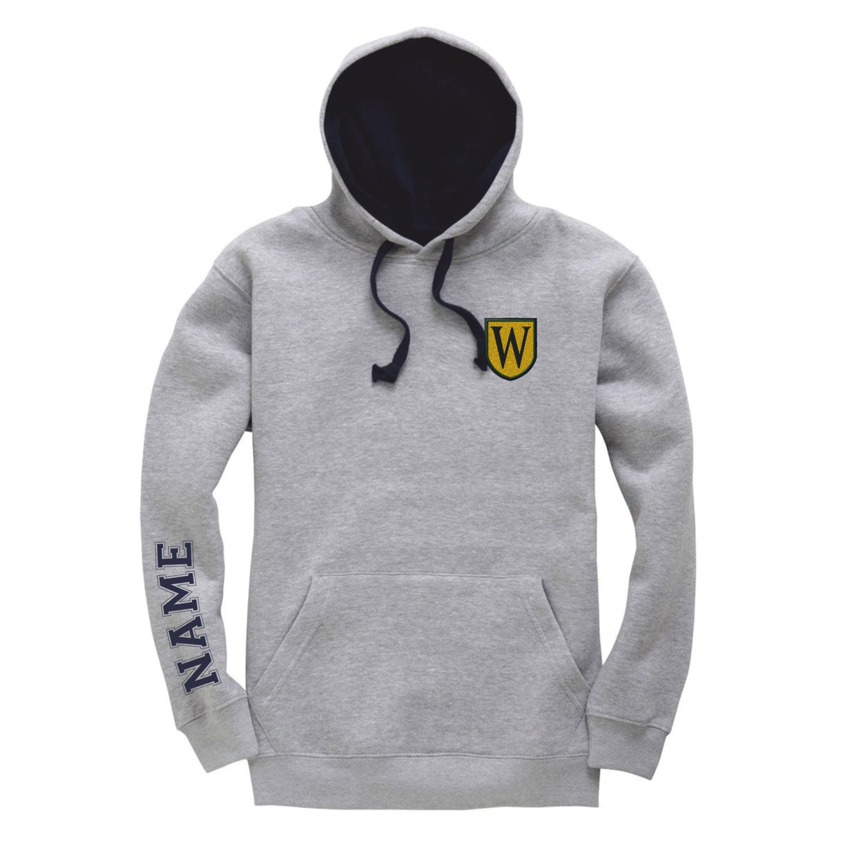 Waverley School Leavers Hoodie: Grey/Navy