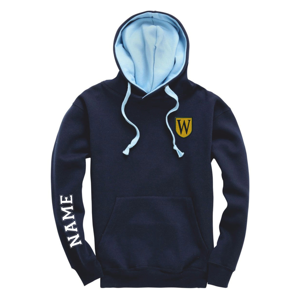 Waverley School Leavers Hoodie: Navy/Sky