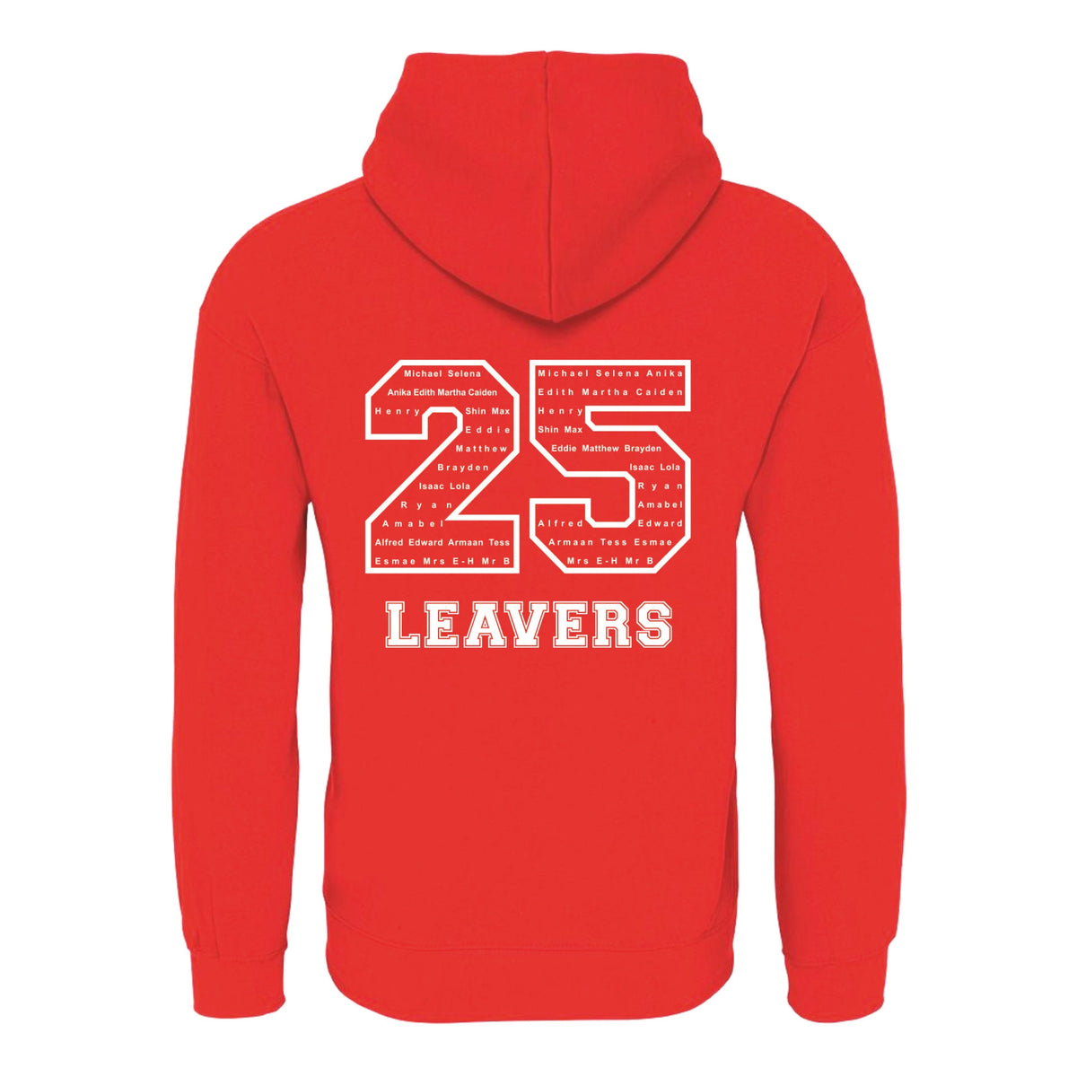 Waverley School Leavers Hoodie: Red/Black