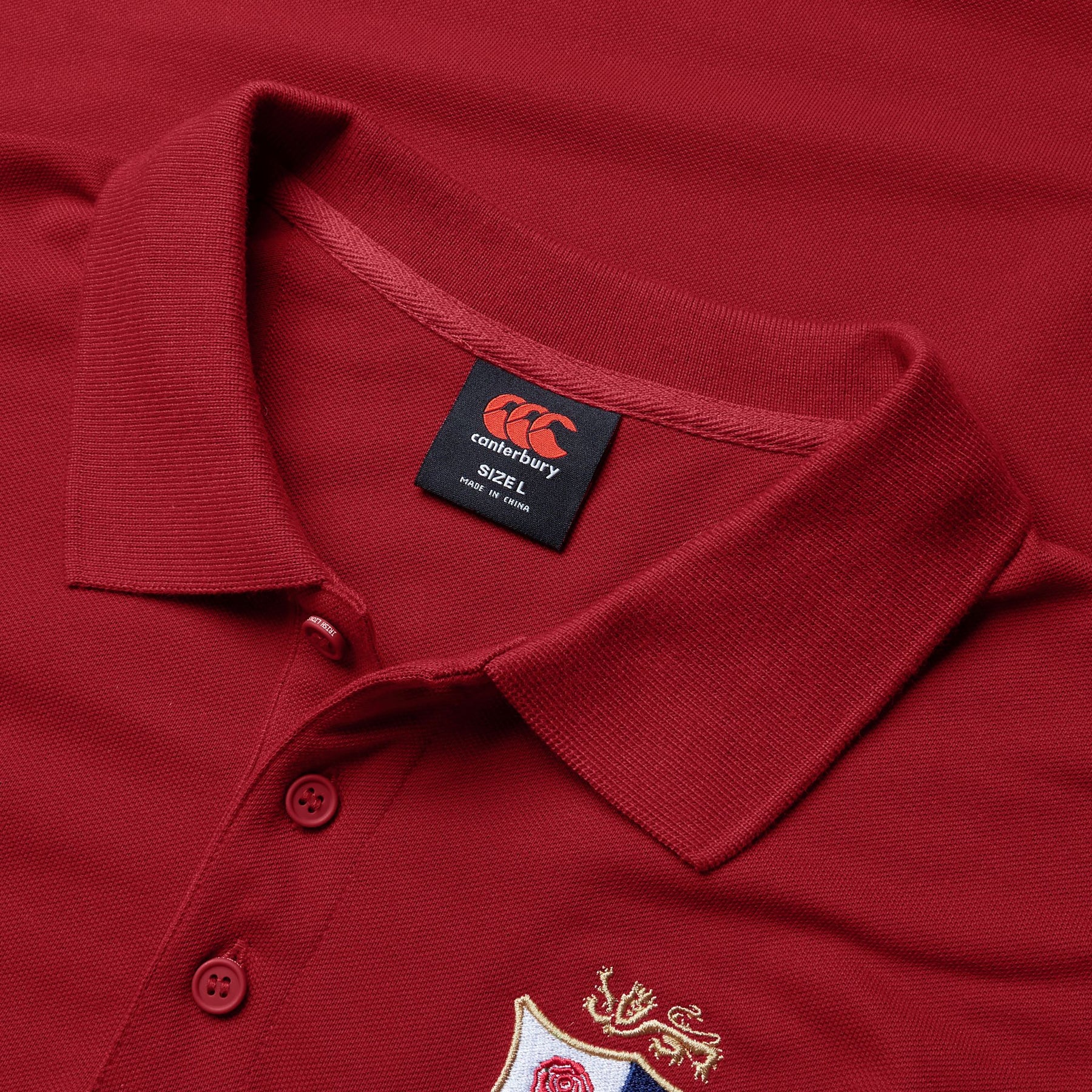 British & Irish Lions Rugby Pique Polo: Red