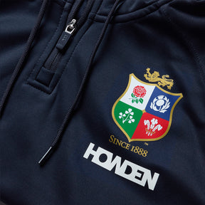 British & Irish Lions Rugby 1/4 Zip Hoodie: Navy