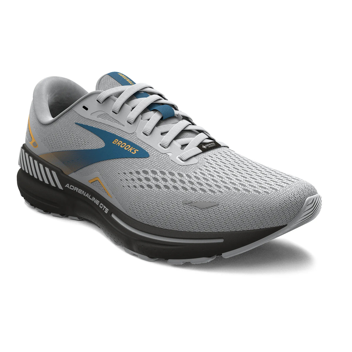 Brooks Adrenaline GTS 23 GTX Mens Running Shoes: Oyster Mushroom/Orange/Blue