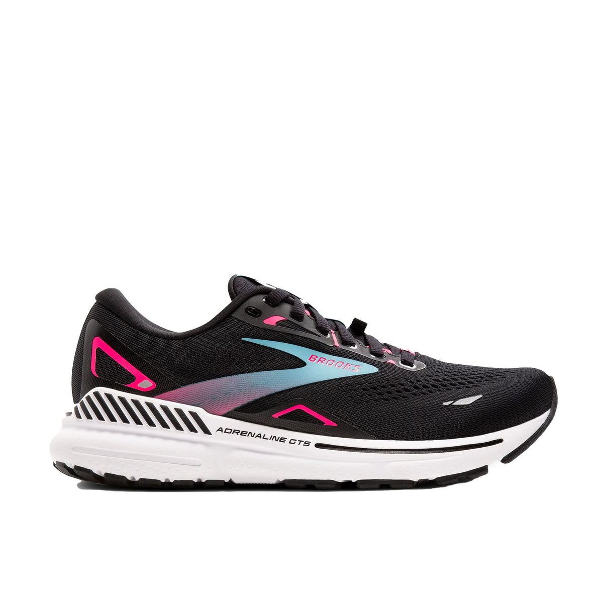 Brooks Adrenaline GTS 23 GTX Womens Running Shoes: Black/Knockout Pink/Aqua