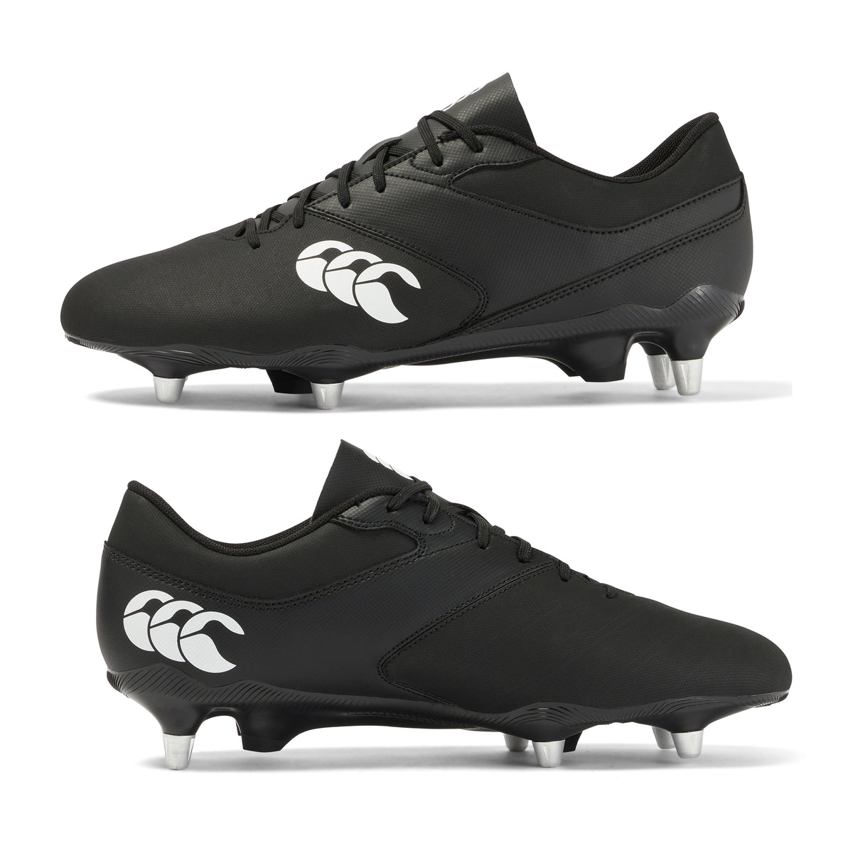 Canterbury Phoenix Raze SG Rugby Boots: Black/White