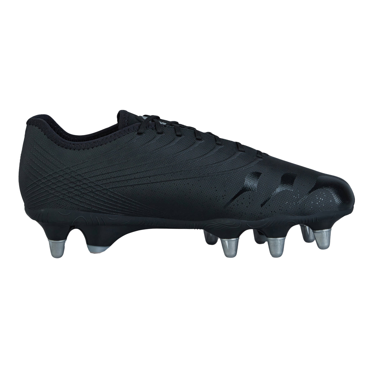 Canterbury Stampede Pro Rugby Boots: Black/Silver