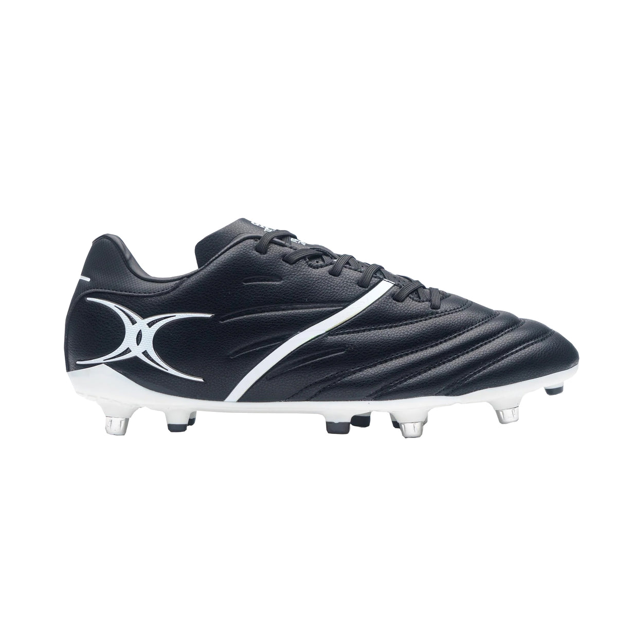 Gilbert Sidestep X20 Power Rugby Boots: Black/White