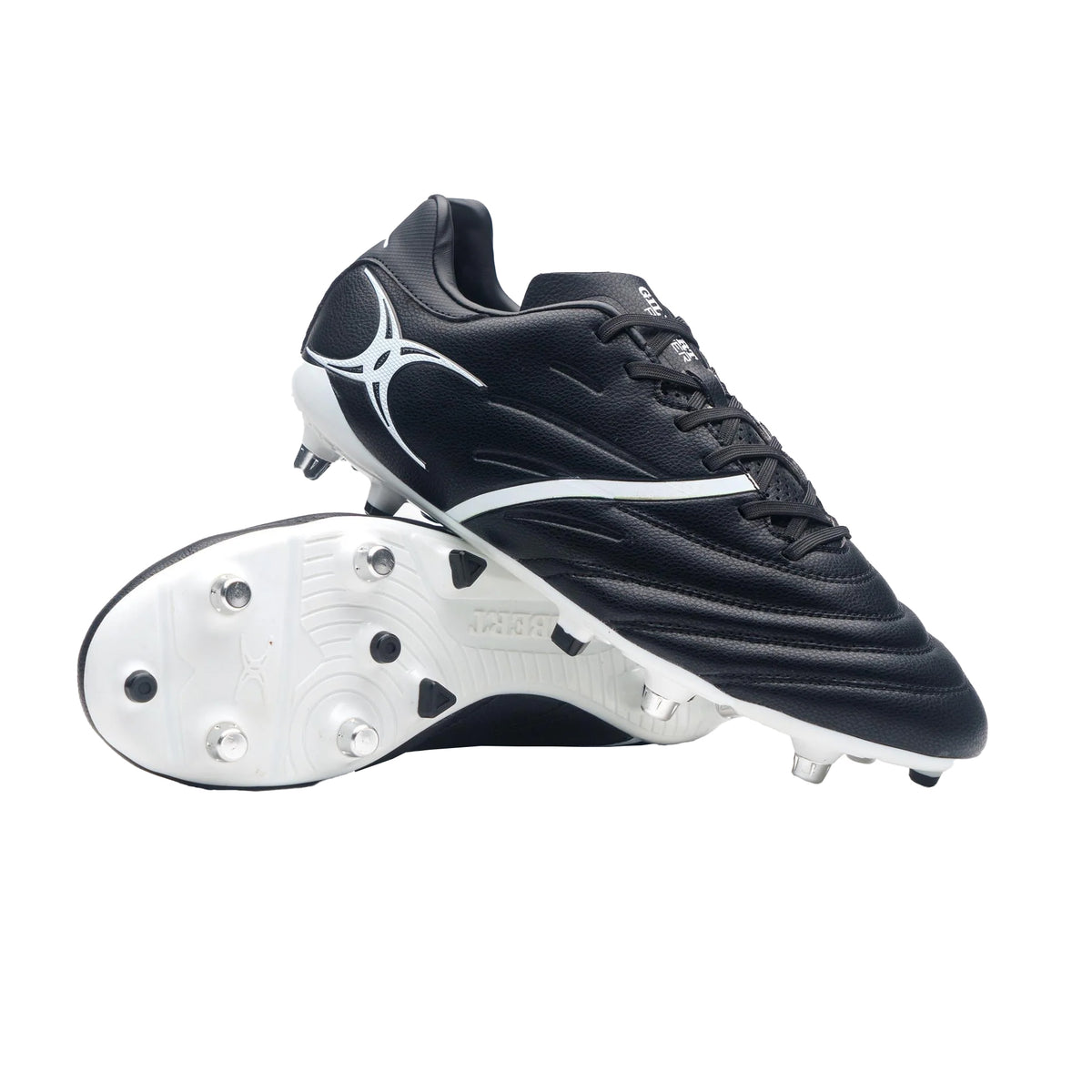 Gilbert Sidestep X20 Power Rugby Boots: Black/White