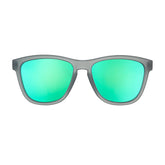 Goodr Silverback Sunglasses Light Green Reflective Lenses: Grey Frame