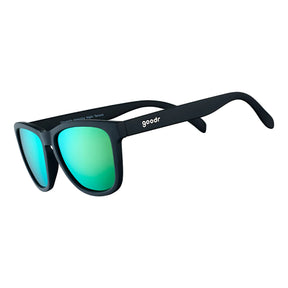 Goodr Vincent Sunglasses Green Gold Reflective Lenses: Black Frame