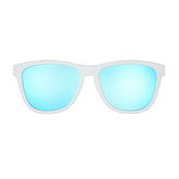 Goodr Yeti Sunglasses Blue Gradient Lenses: White Frame