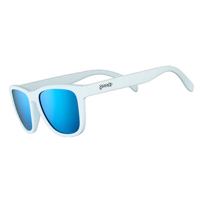 Goodr Yeti Sunglasses Blue Gradient Lenses: White Frame