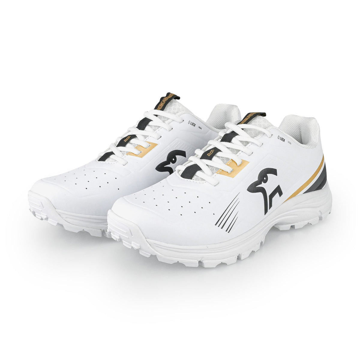 Kookaburra KC 3.0 Junior Rubber Cricket Shoes 2025: White/Gold