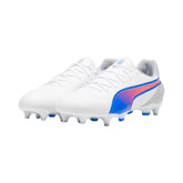 Puma King Match MXSG Football Boots: White/Bluemazing/Light Grey