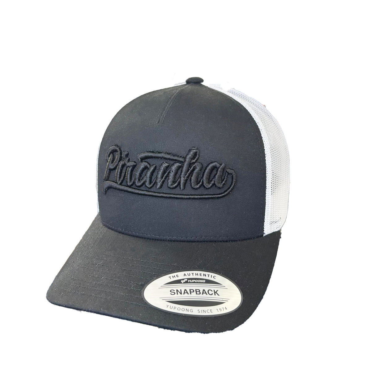 Piranha Baseball Cap: Black/White