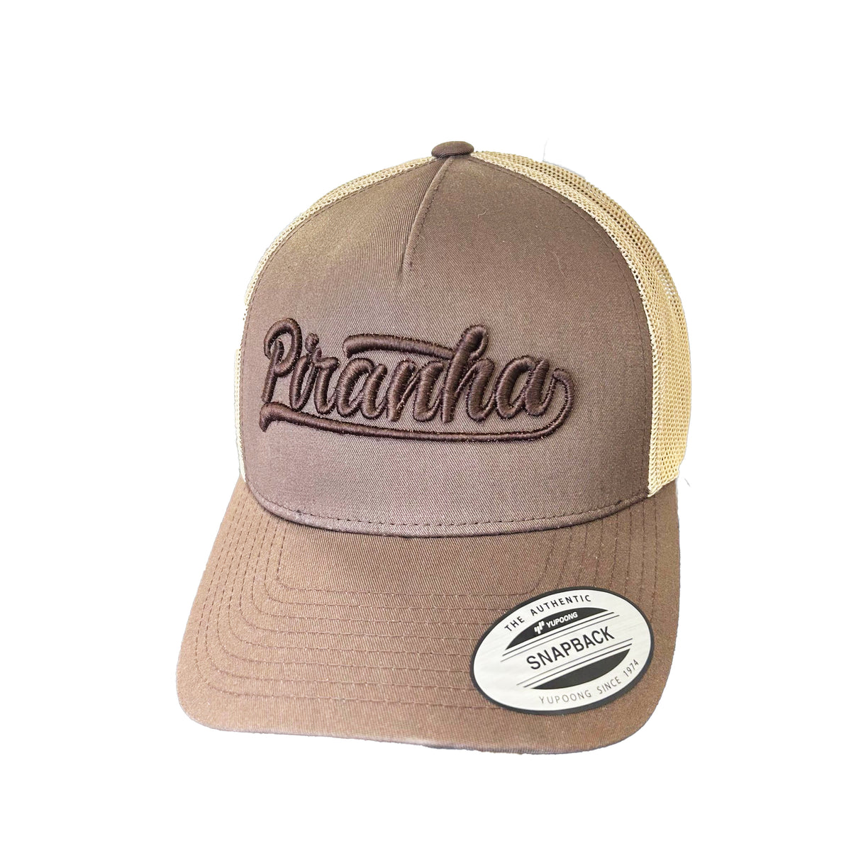 Piranha Baseball Cap: Brown/Khaki