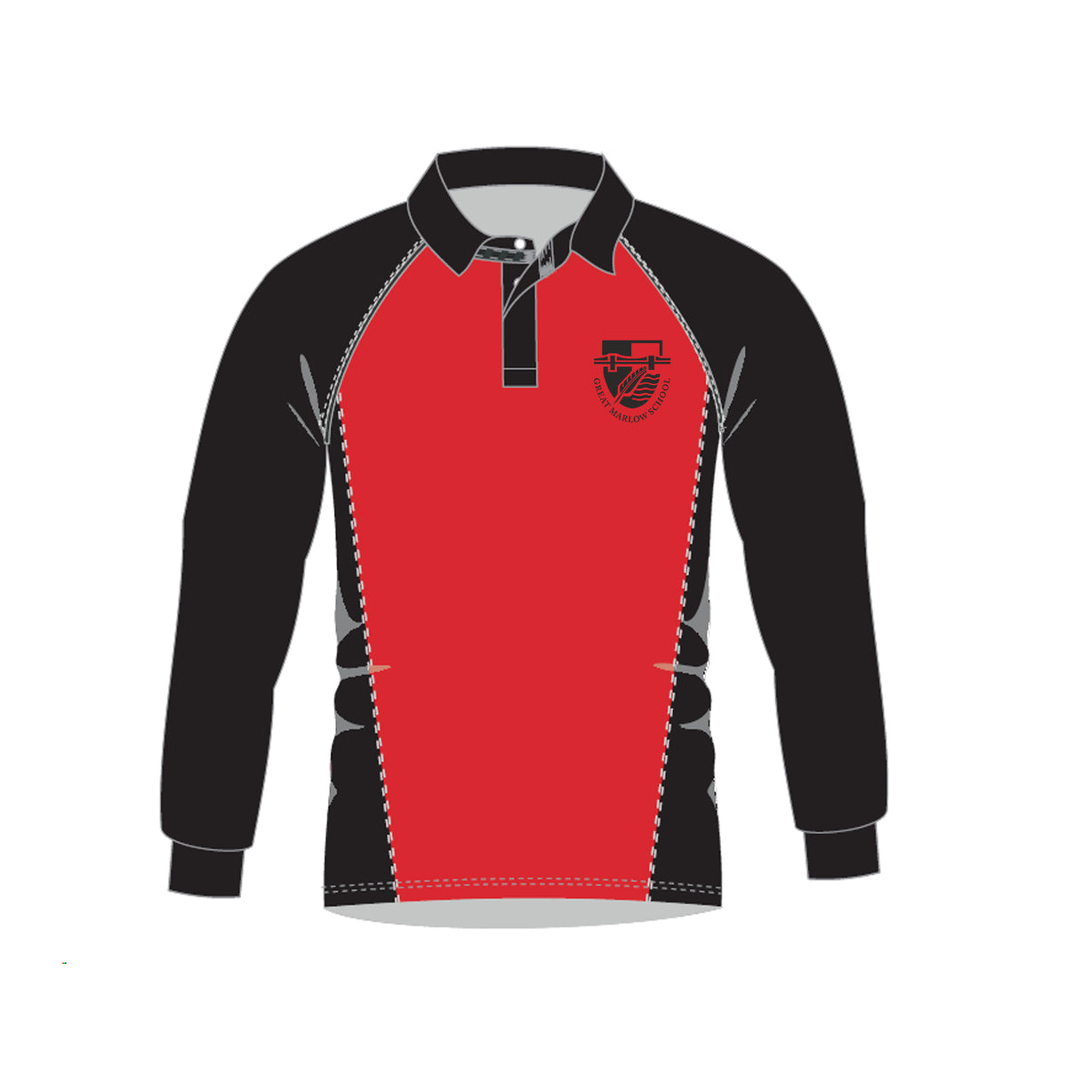 Great Marlow School Rugby Jersey: Red/Black