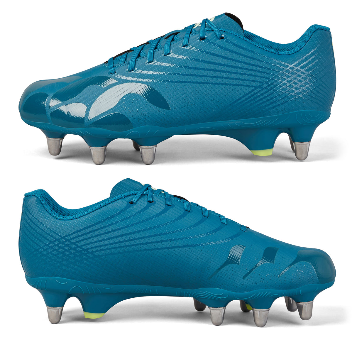 Canterbury Stampede Team Rugby Boots: Dark Green/Light Green