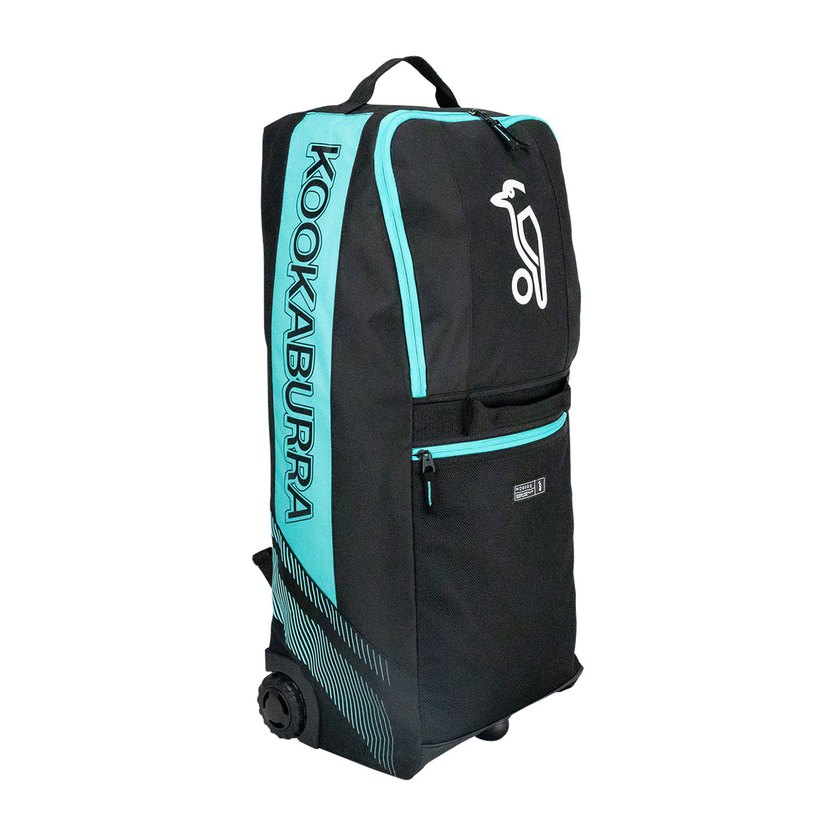 Kookaburra WD6000 Wheelie Duffle Bag 2025: Black/Teal