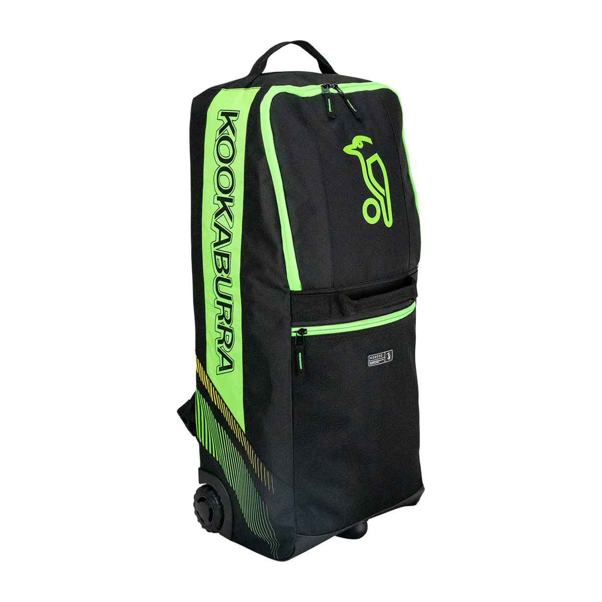 Kookaburra WD6000 Wheelie Duffle Bag 2025: Black/Neon Green