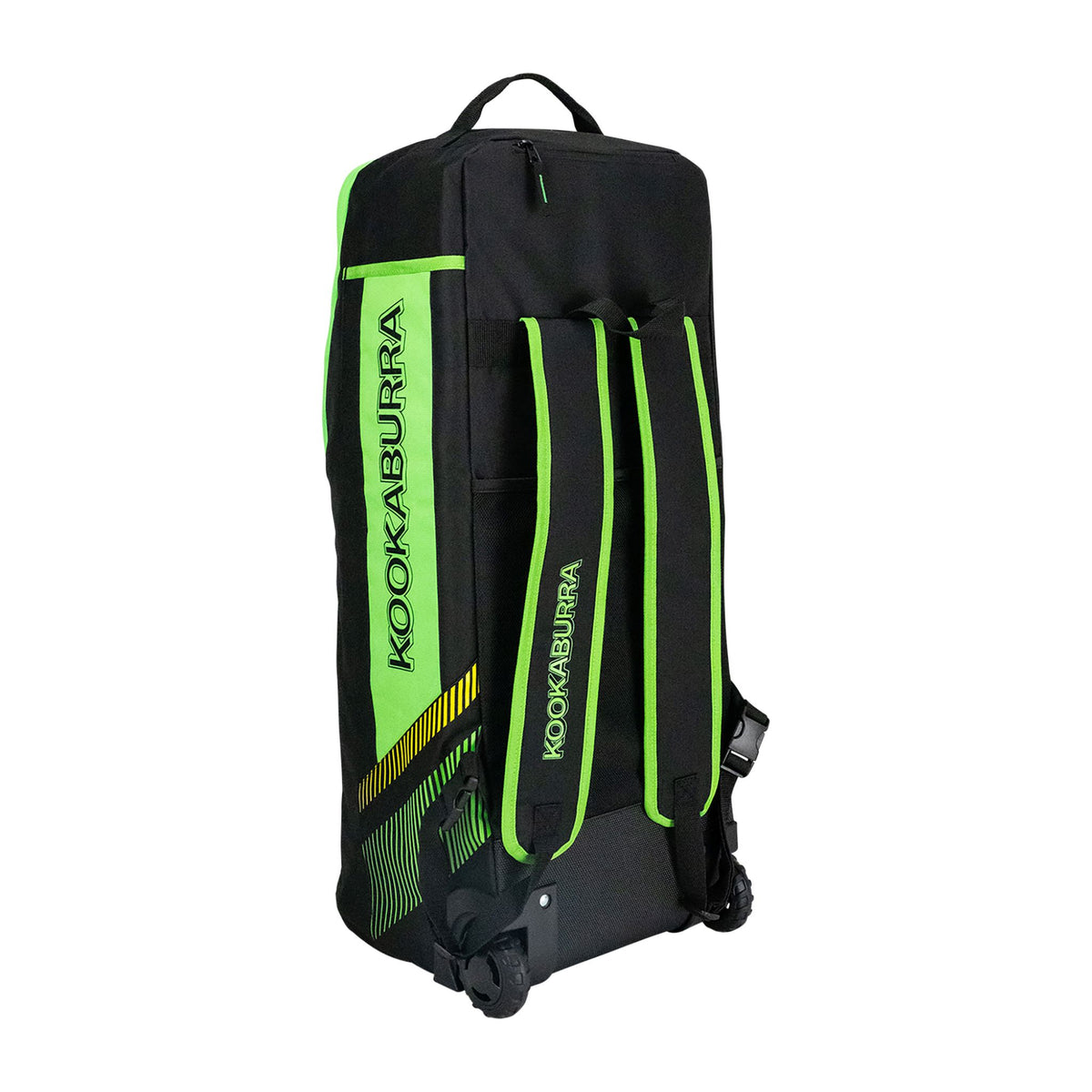 Kookaburra WD6000 Wheelie Duffle Bag 2025: Black/Neon Green